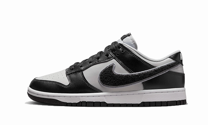 Nike Dunk Low Chenille Swoosh Grey Black Molded EVA Foam Classic Appeal