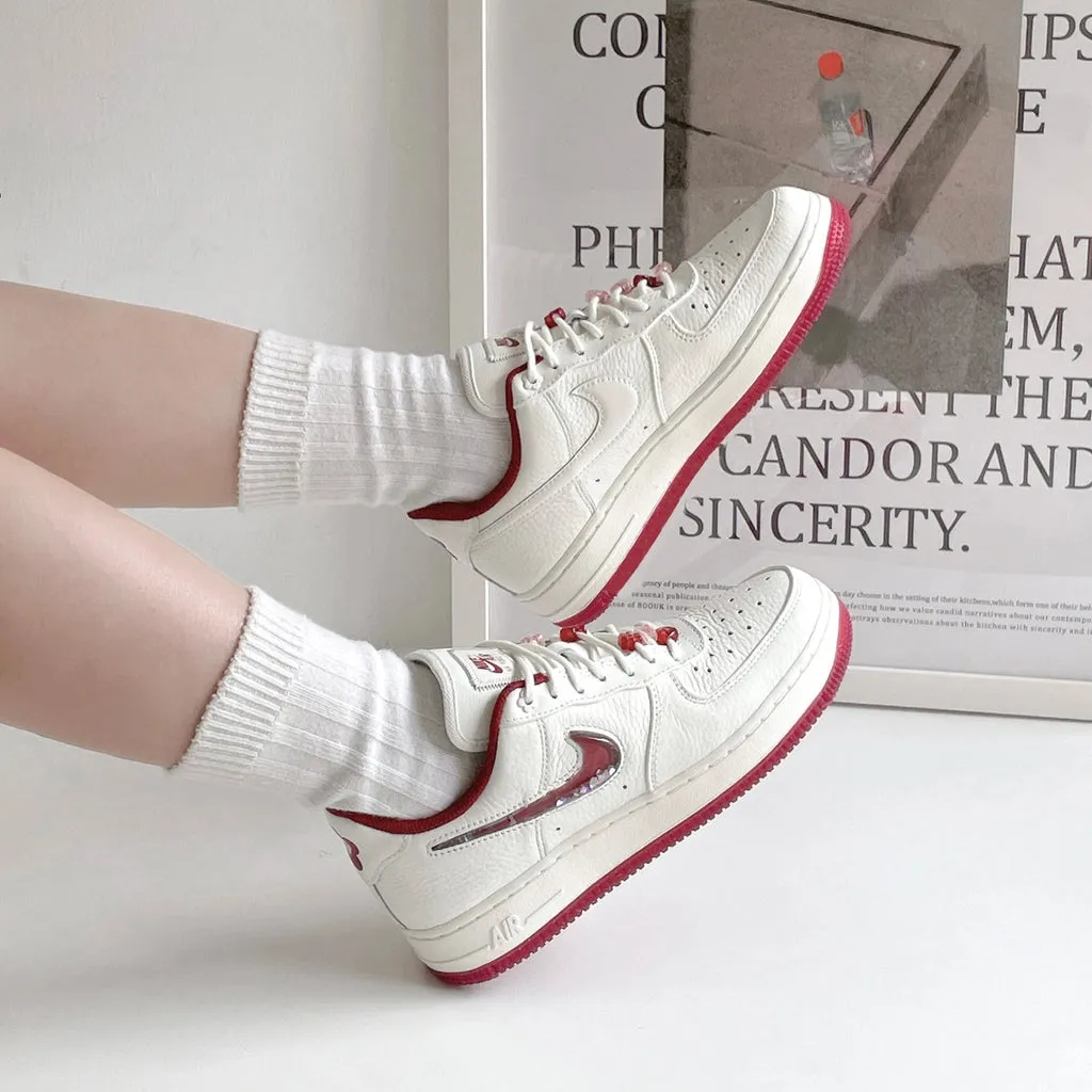 Nike Air Force 1 Low Valentines Day White Red Pink Work Ready All Day Fit