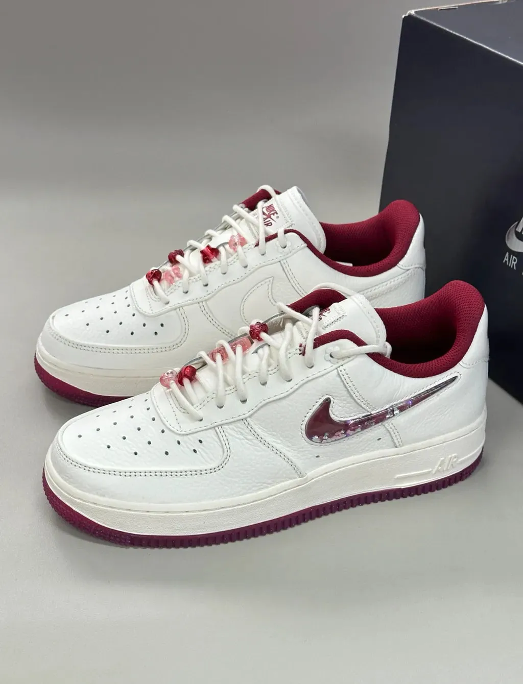 Nike Air Force 1 Low Valentines Day White Red Pink Bounce Sole