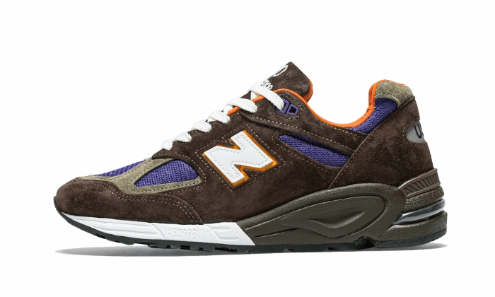 New Balance 990 V2 Made In Usa Brown Purple Sock Like Fit Tech