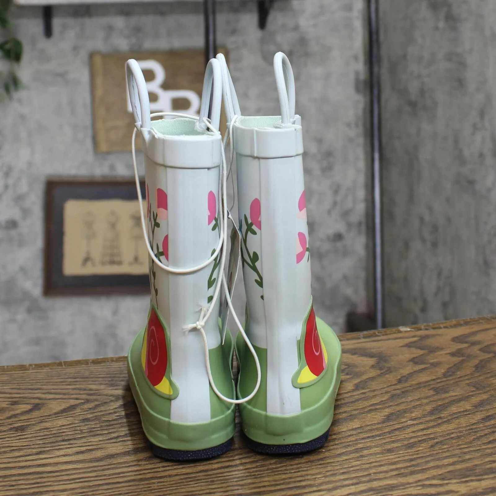 Cat & Jack Toddler Girls Saylor Floral Print Rain Boots Blue / Green 11T