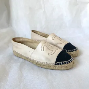 Chanel beige leather espadrilles, 38