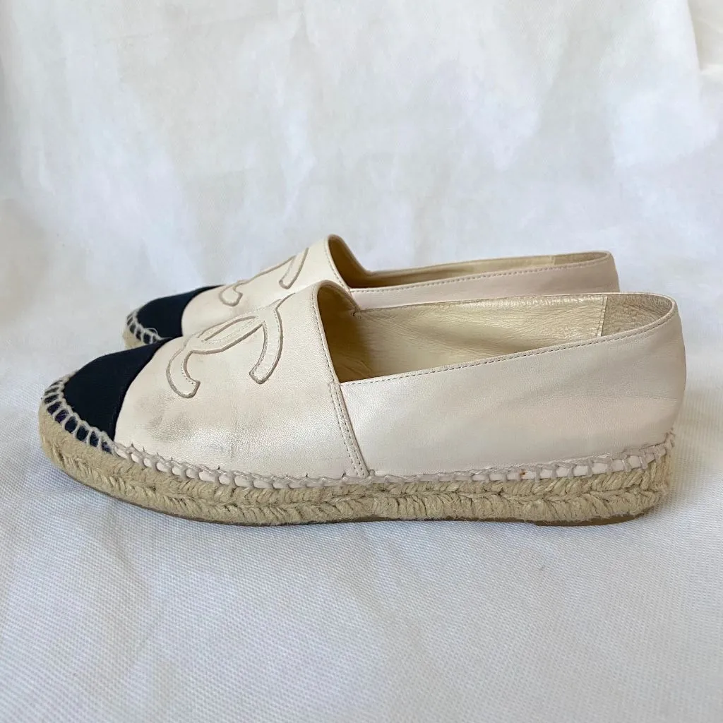 Chanel beige leather espadrilles, 38