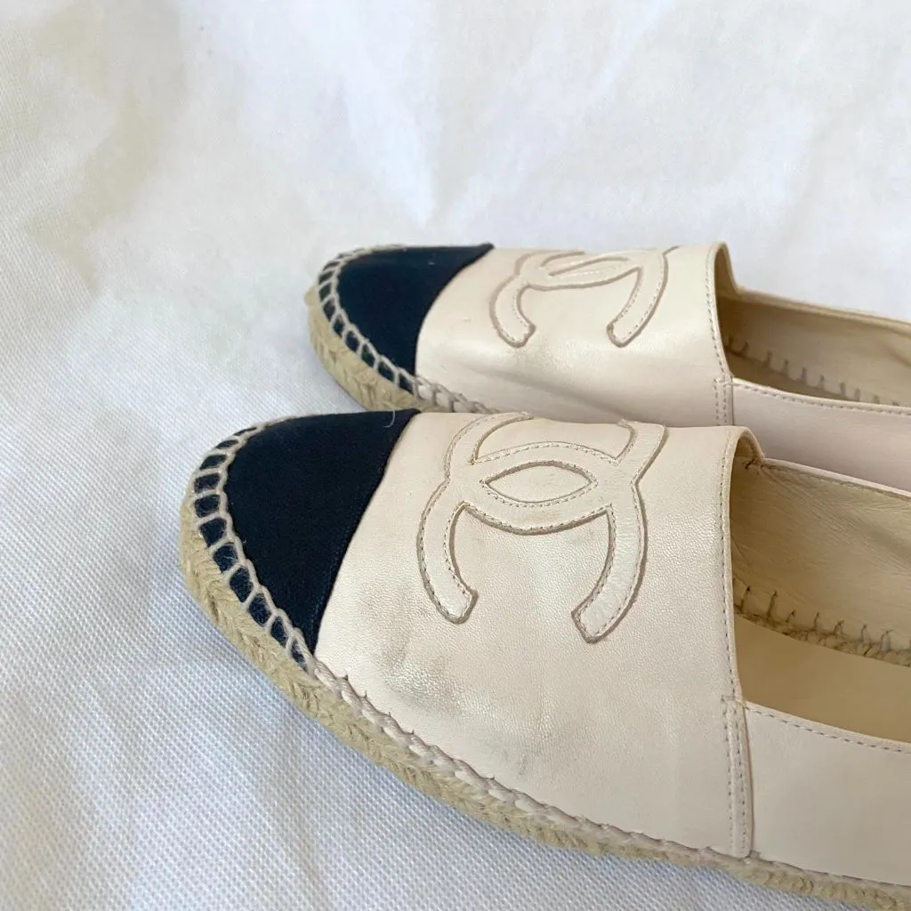 Chanel beige leather espadrilles, 38