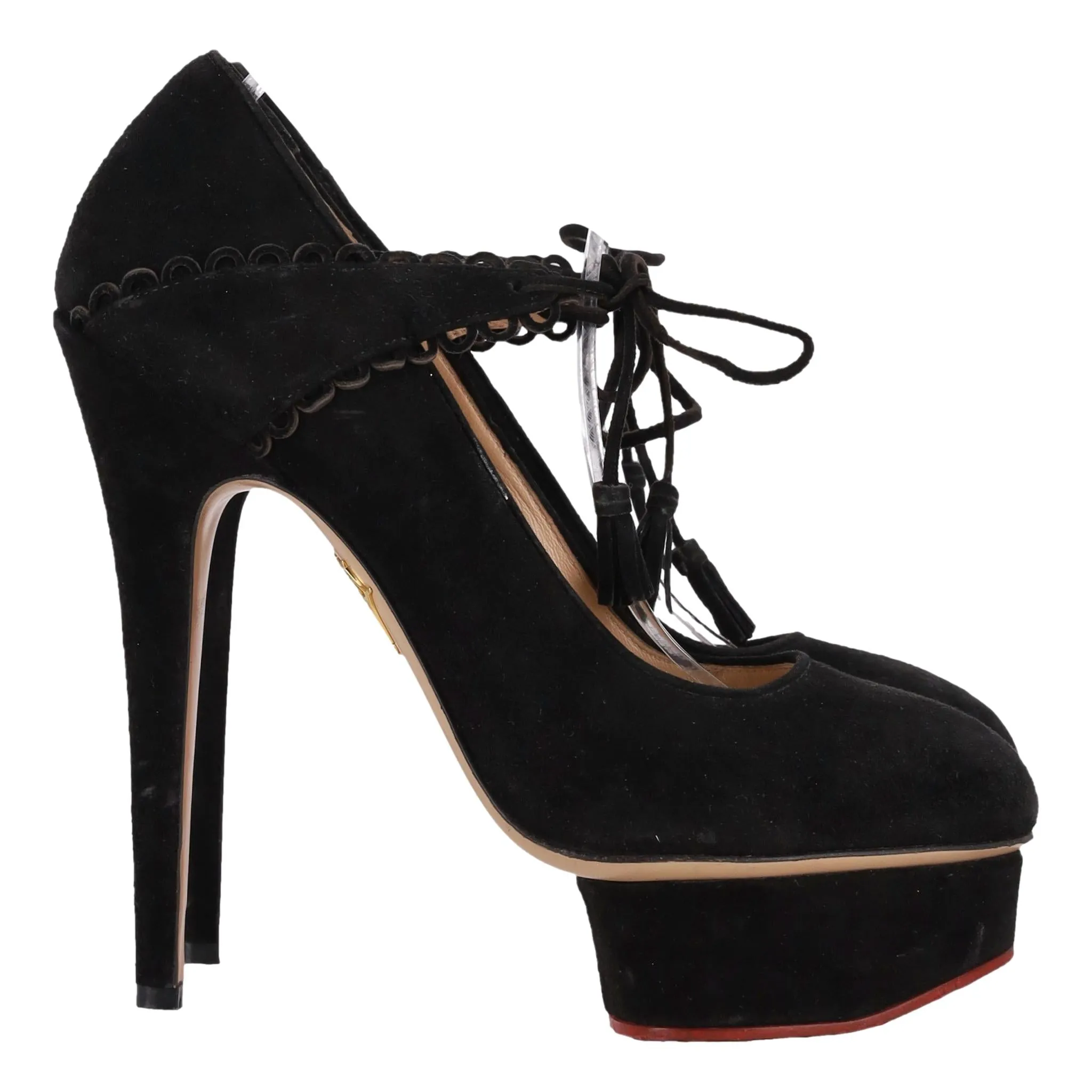Charlotte Olympia Ophelia Suede Platform Heels. Size 38