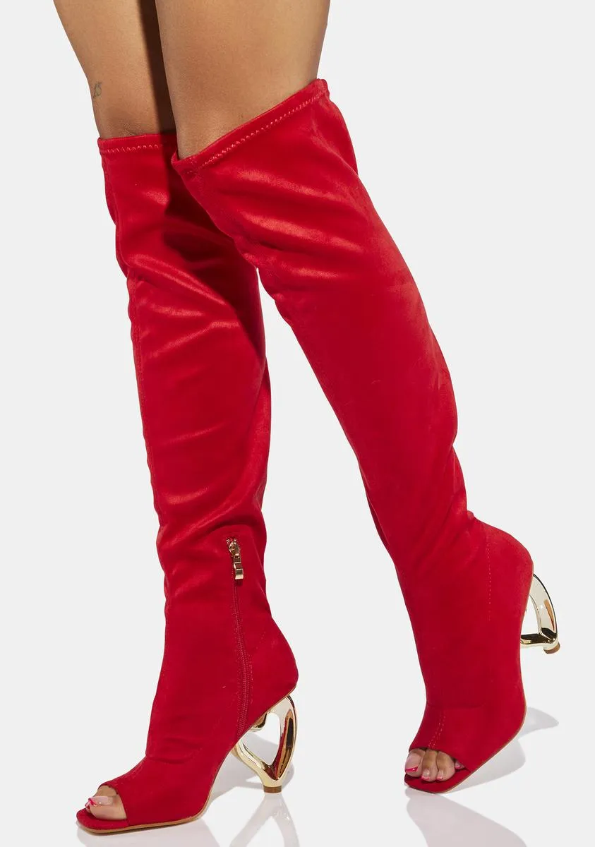 Cherry Diva Love Over The Knee Boots