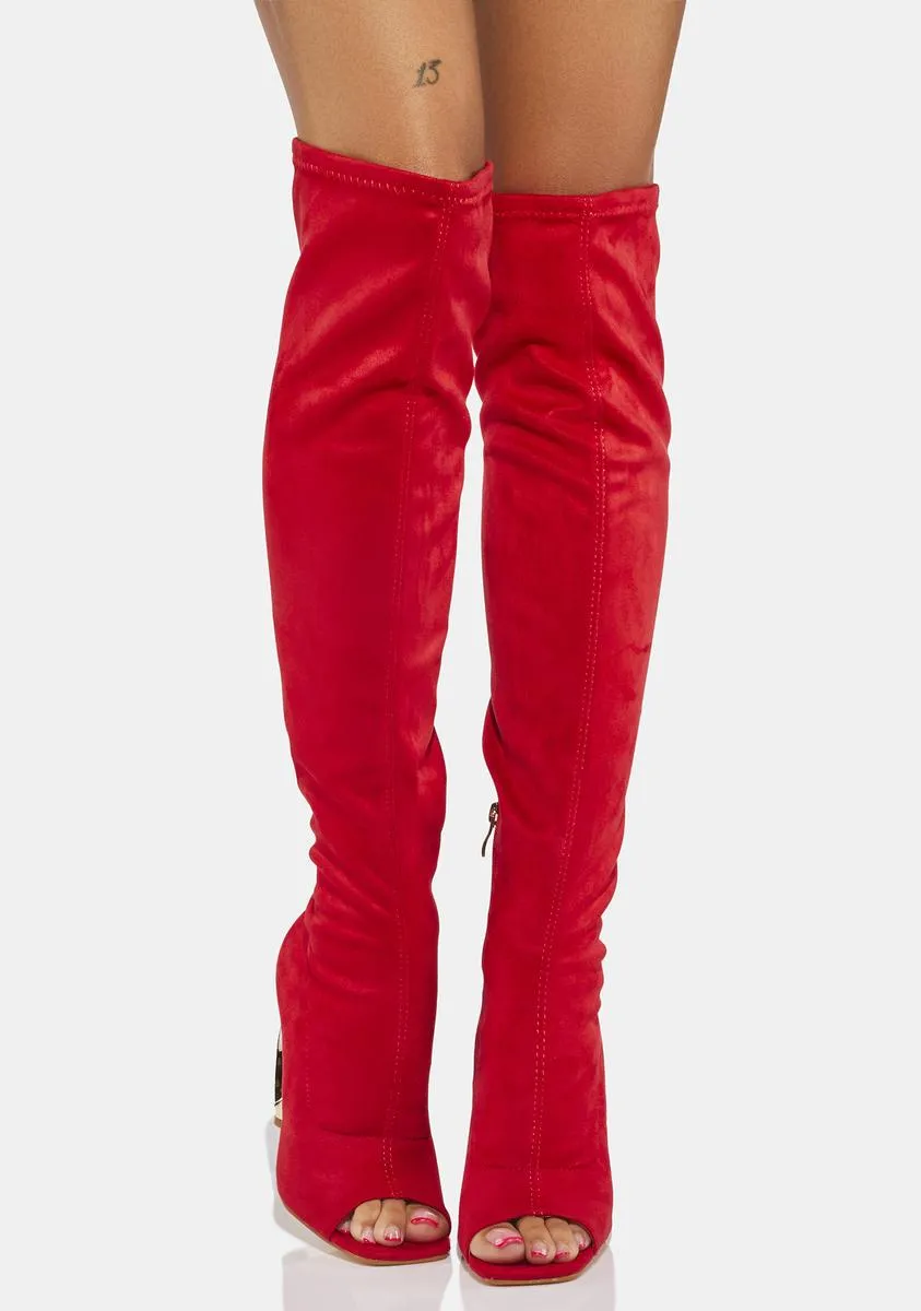 Cherry Diva Love Over The Knee Boots