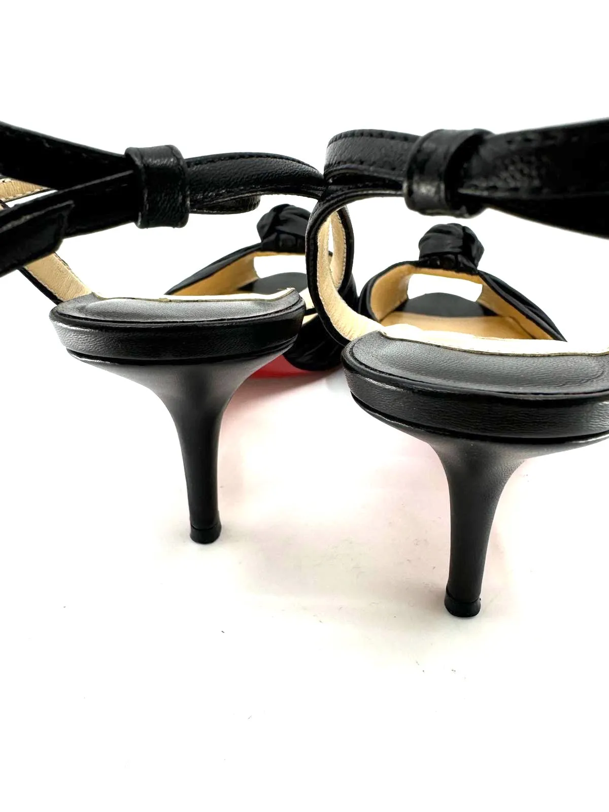 CHRISTIAN LOUBOUTIN NAPPA LEATHER MARCHAVEKEL 85 KNOT HEELS