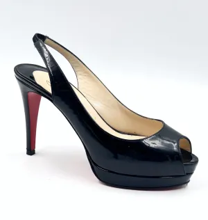 CHRISTIAN LOUBOUTIN SLINGBACK PEEP TOE PUMPS