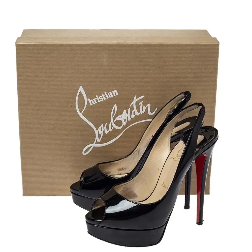 CHRISTIAN LOUBOUTIN SLINGBACK PEEP TOE PUMPS