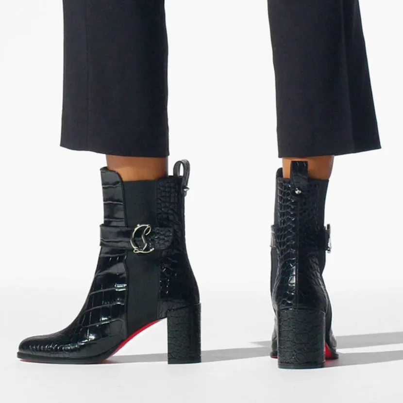 CL Chelsea 70 embossed black leather ankle boots