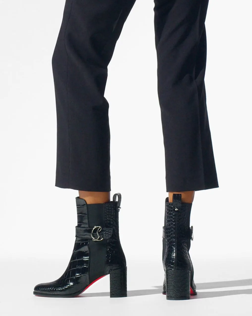 CL Chelsea 70 embossed black leather ankle boots