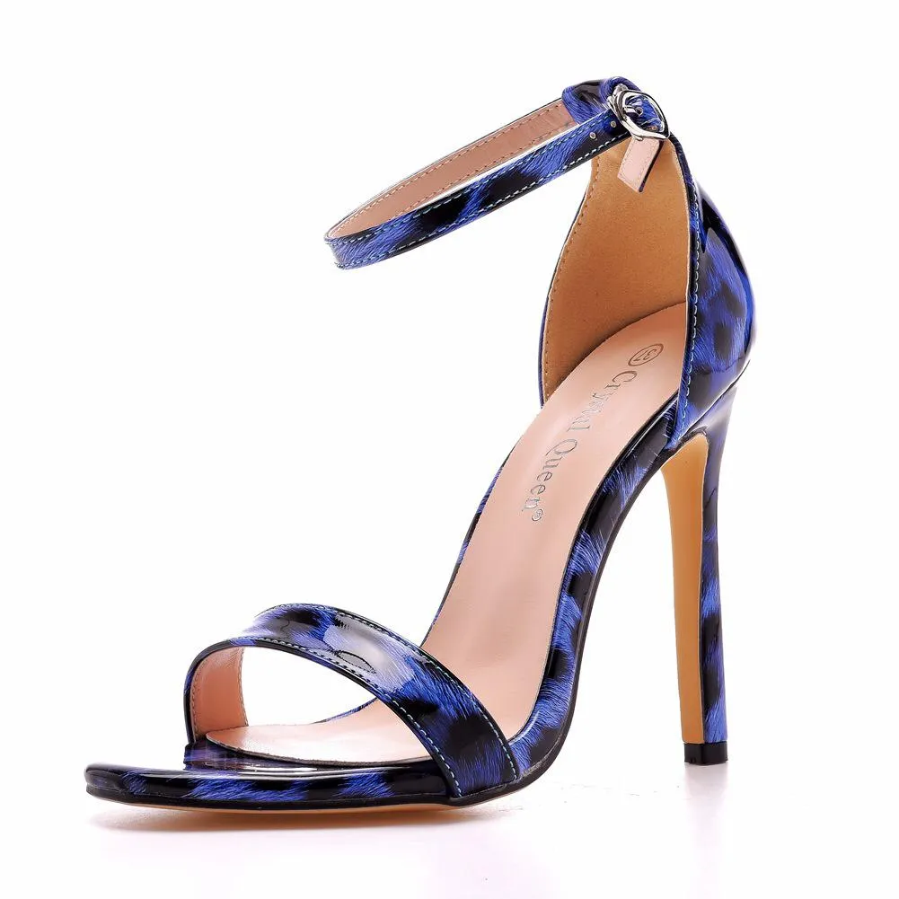 Classics Women Sandals Fashion Style Red Blue Leopard 11cm heel height-PLX11