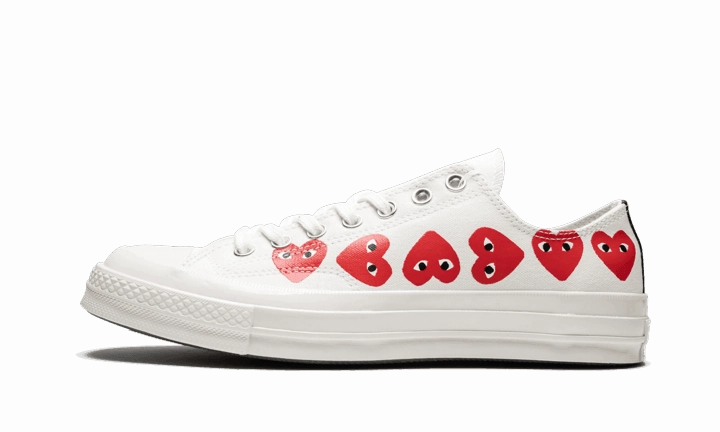 Chuck Taylor All-Star 70s Ox Comme des Garons PLAY Multi-Heart White Slip On Home Style