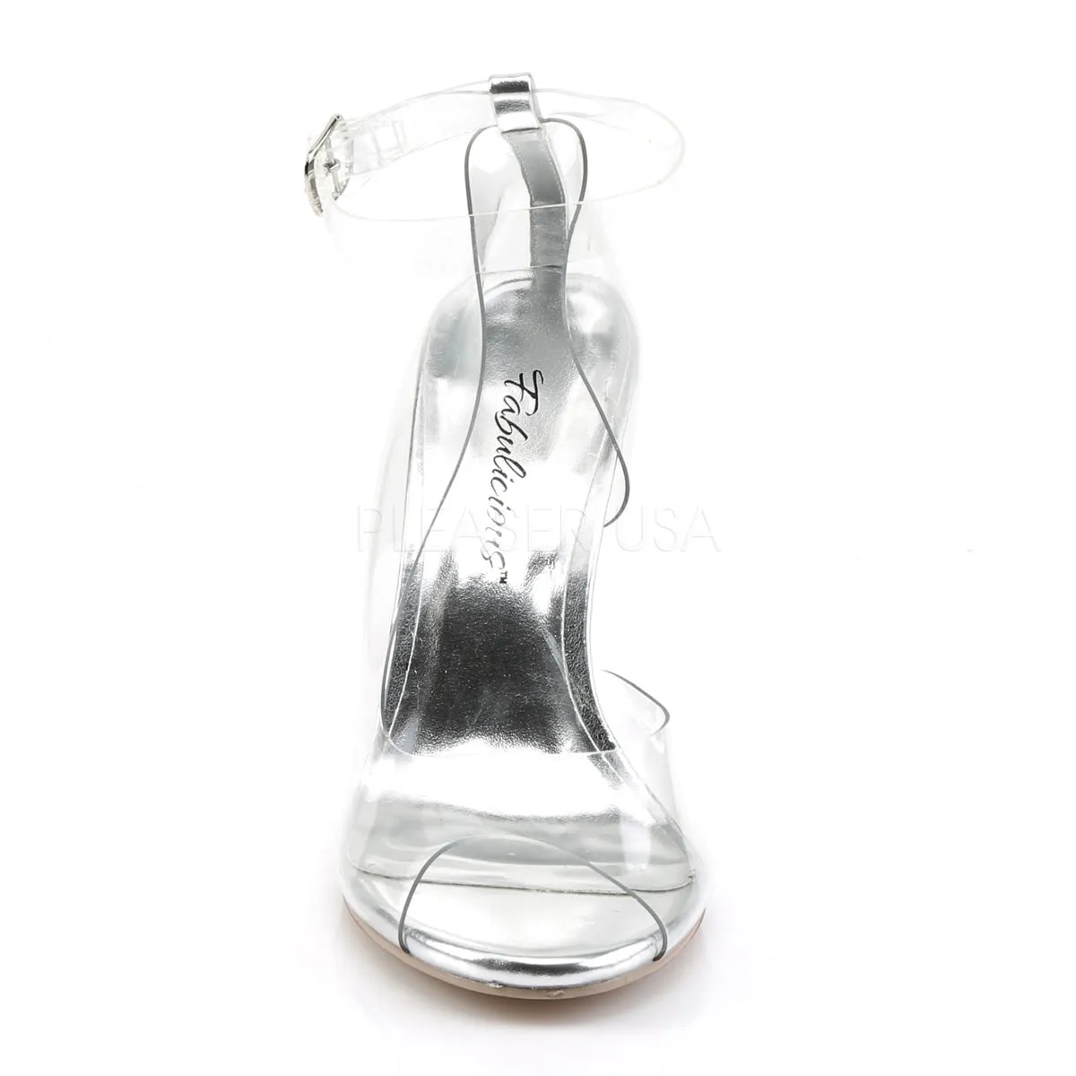 Clear Closed Back Ankle Strap Sandals with 4-inch Heels CLEARLY-430