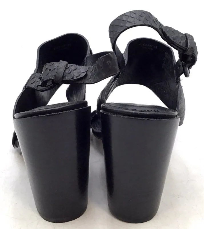 Coach Women's Dennis Black Block Slingback Heels - Size 8B