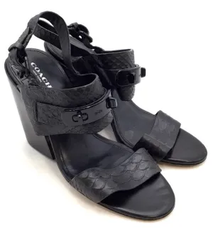 Coach Women's Dennis Black Block Slingback Heels - Size 8B