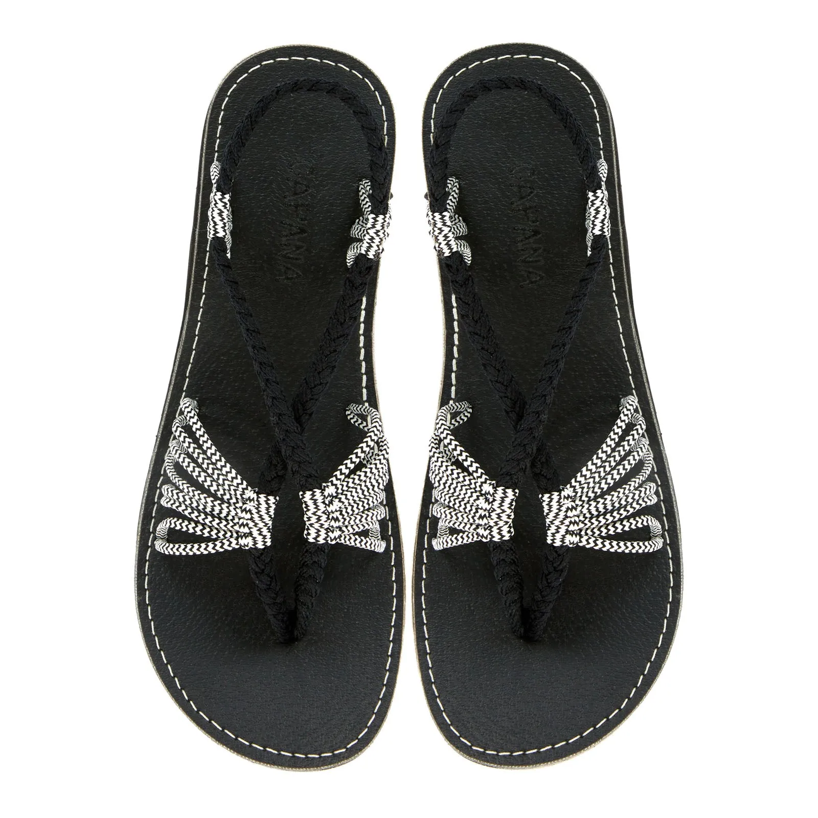 Cocoon- Black Zebra Rope Sandals