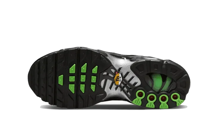 Durabrasion Leather Quality Air Max Plus Black Silver Green Strike