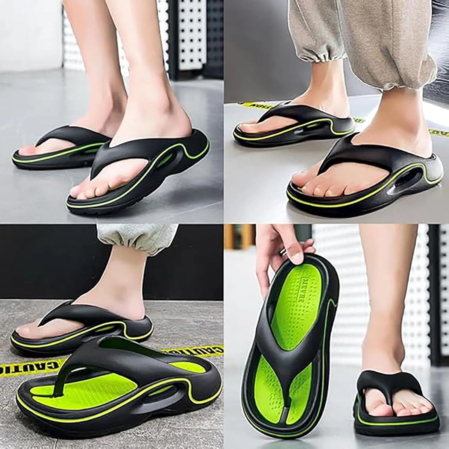 Comfortable Summer Flip Flops with Thick Soles Durable Shock-Absorbing and Non-Slip Outsole Slip On Beach Shoes