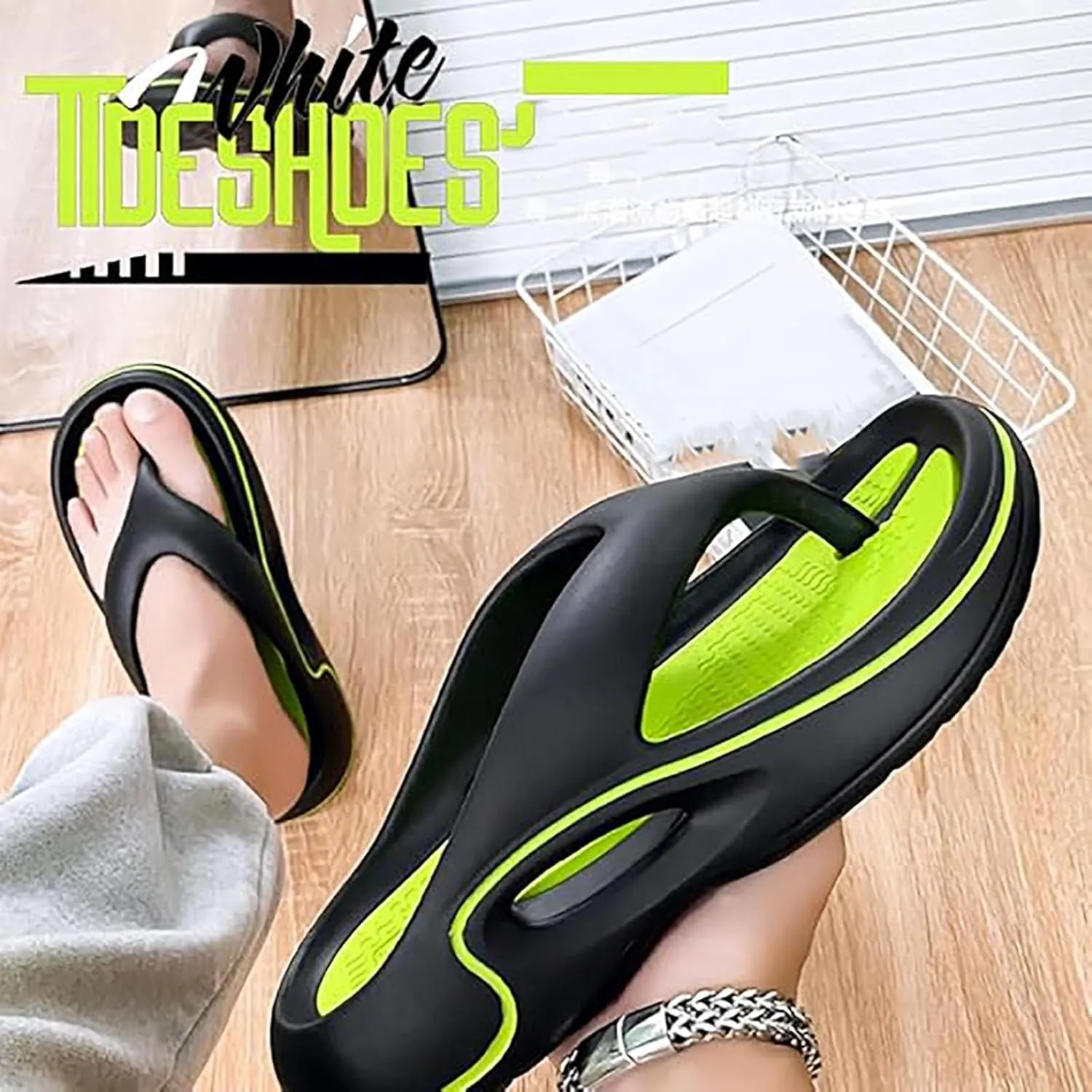 Comfortable Summer Flip Flops with Thick Soles Durable Shock-Absorbing and Non-Slip Outsole Slip On Beach Shoes