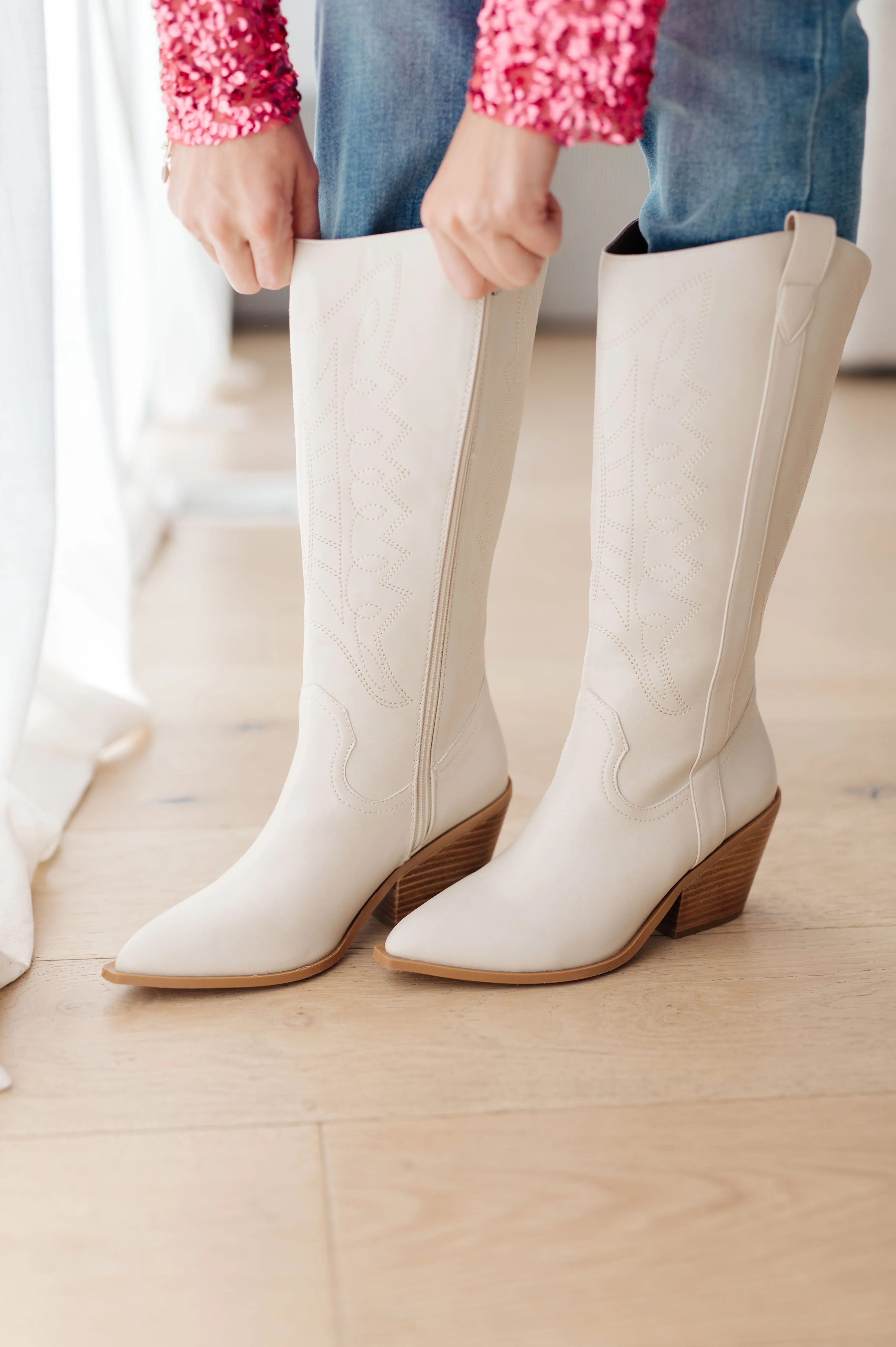 Corkys Line Dancing White Cowgirl Boots