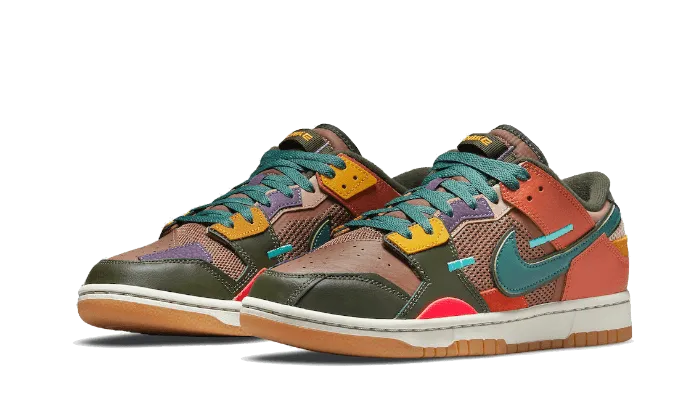 zip - up - feature shoes asphalt running wear Dunk Low Scrap Archeo Brown