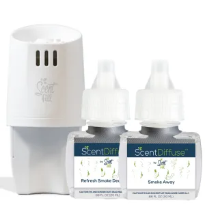Customizable ScentDiffuse™  Smoke Odor Deodorizing Air Freshener Starter Kit and Scent Fill® Warmer