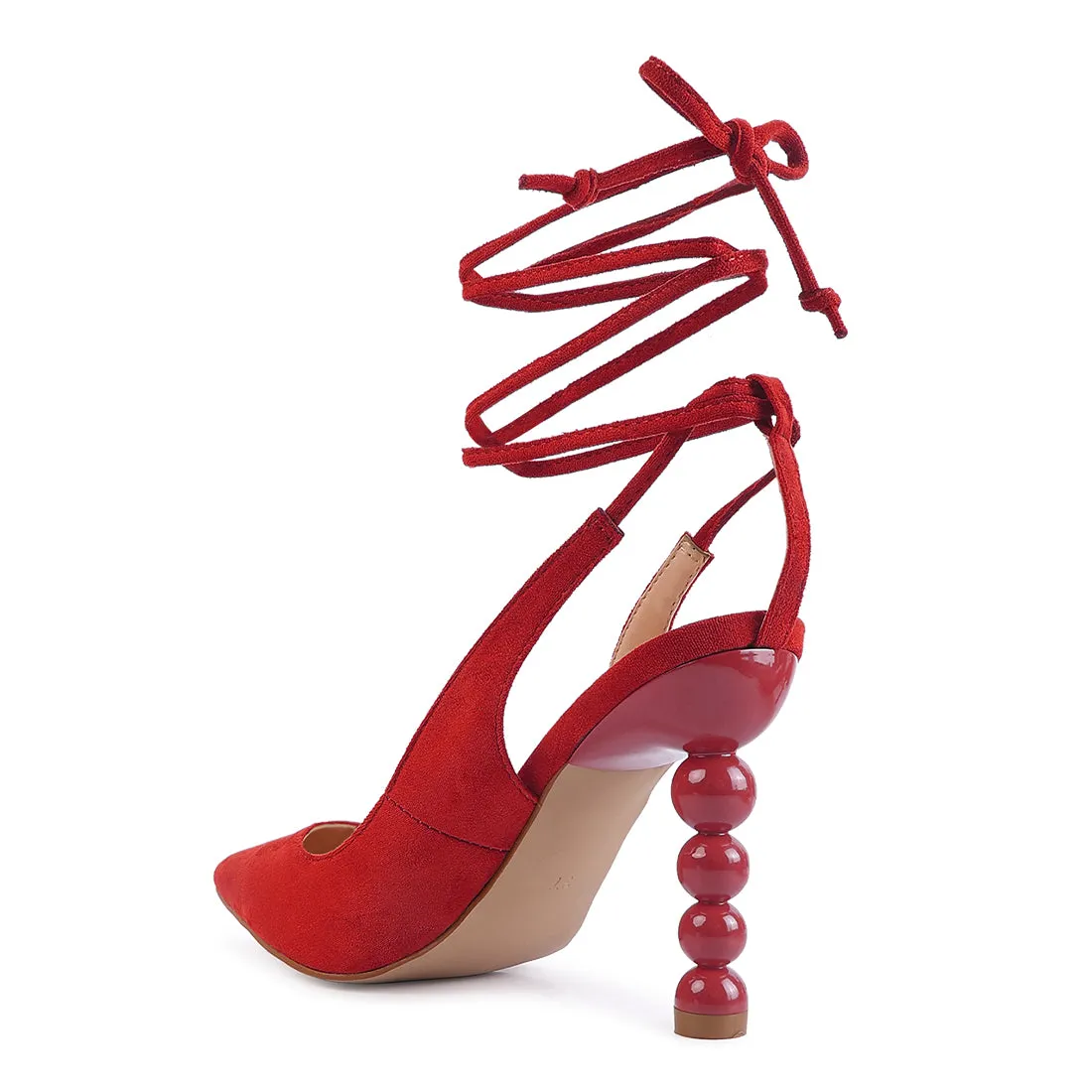 Cut Out Heel Laceup Sandals