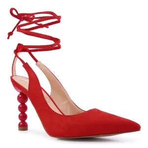 Cut Out Heel Laceup Sandals