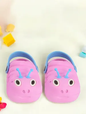 Cute Caterpillar Design Clogs for Girls- Purple
