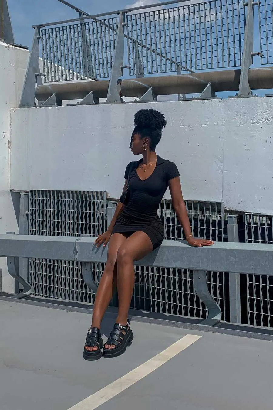 DAMAGE Super Chunky Gladiator Sandals - Black PU