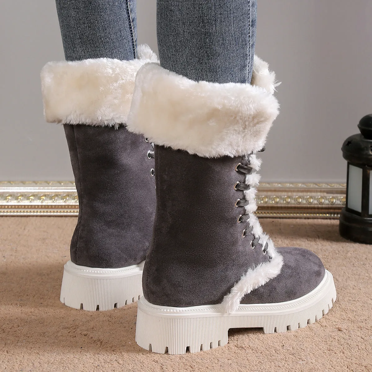 Daphne Platform Plush Snow Boots