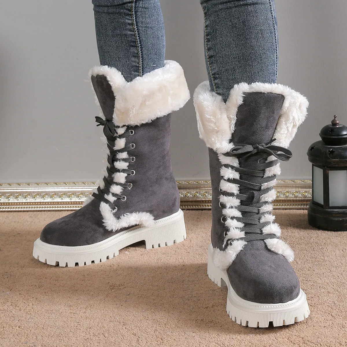 Daphne Platform Plush Snow Boots