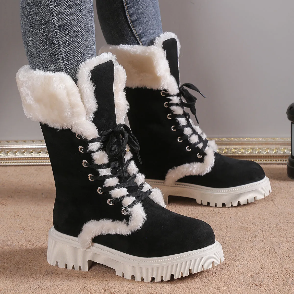 Daphne Platform Plush Snow Boots