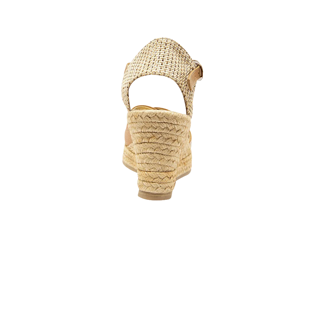 Desert honey-colored leather espadrille