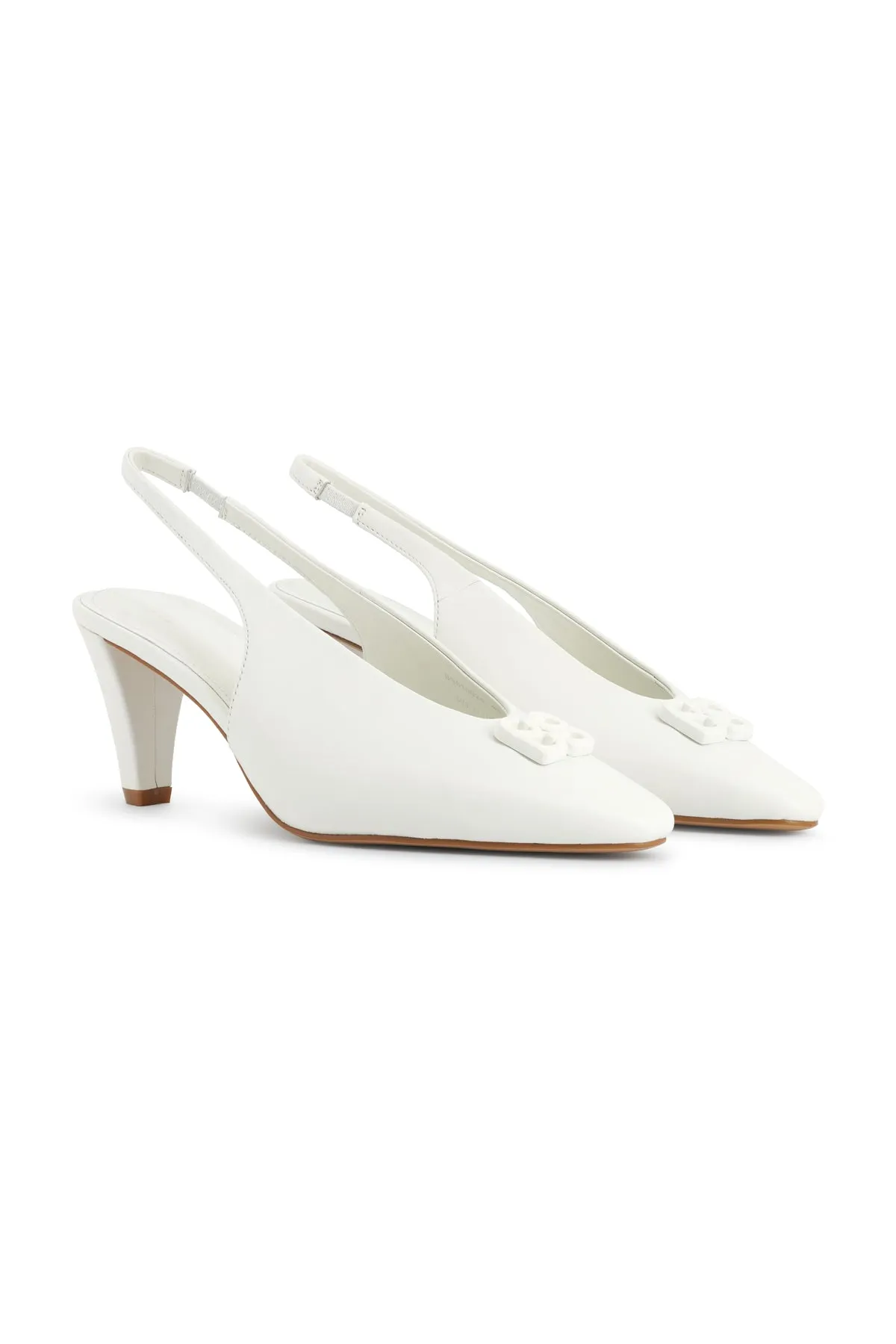 Deux Slingback Heels - White