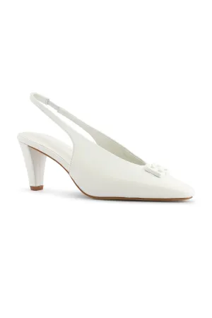 Deux Slingback Heels - White
