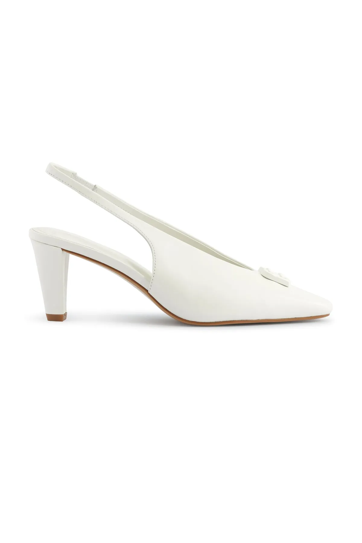 Deux Slingback Heels - White