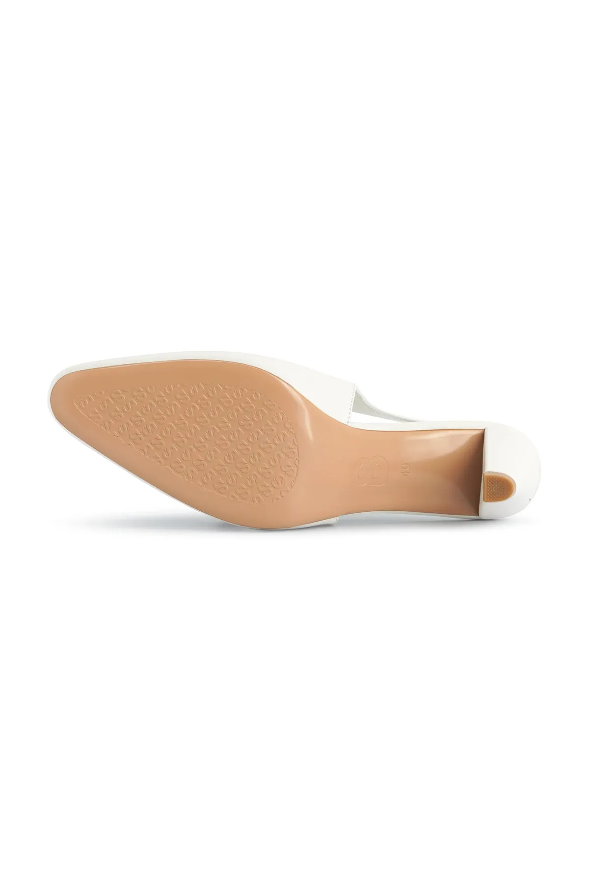 Deux Slingback Heels - White