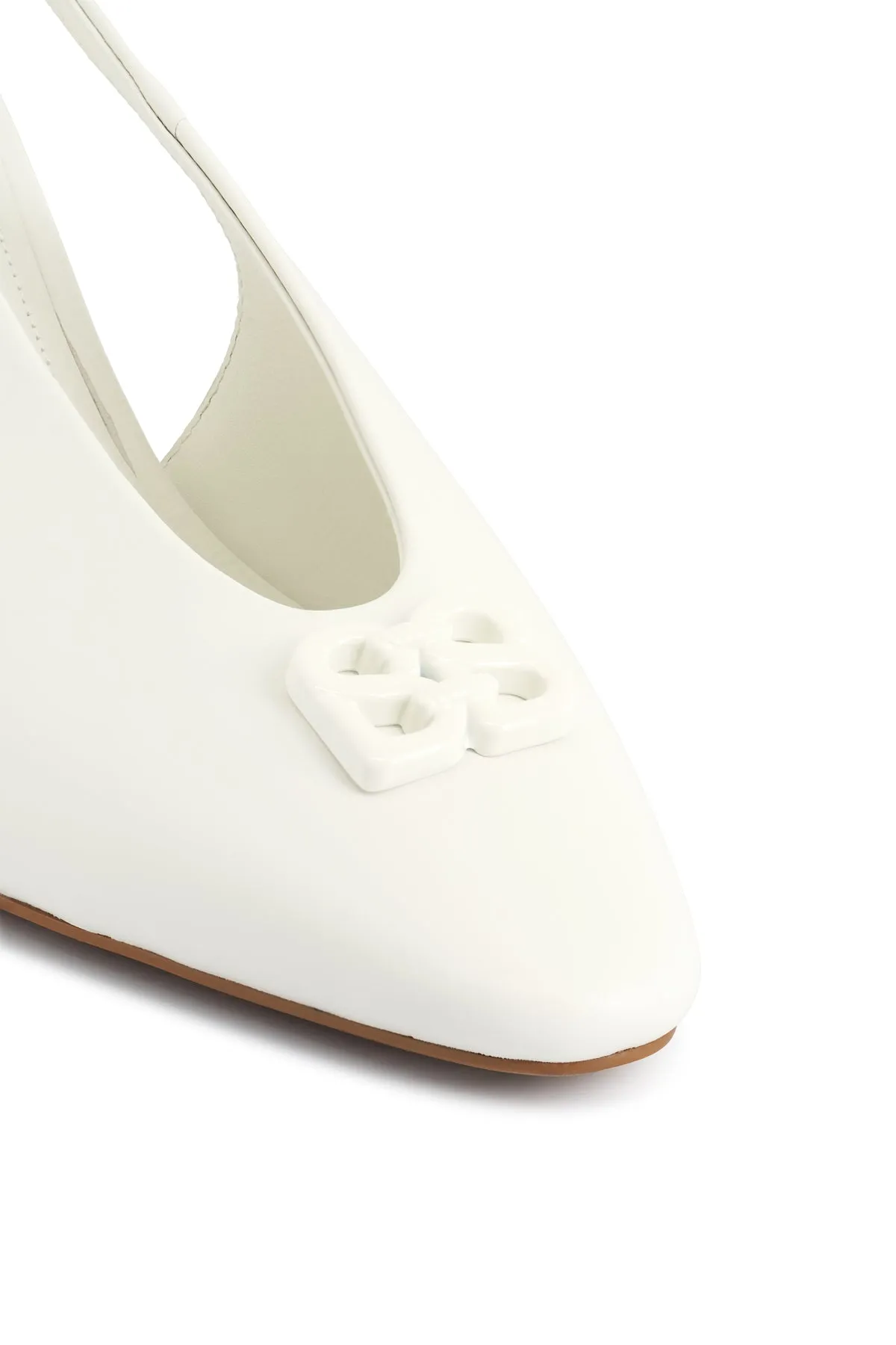 Deux Slingback Heels - White