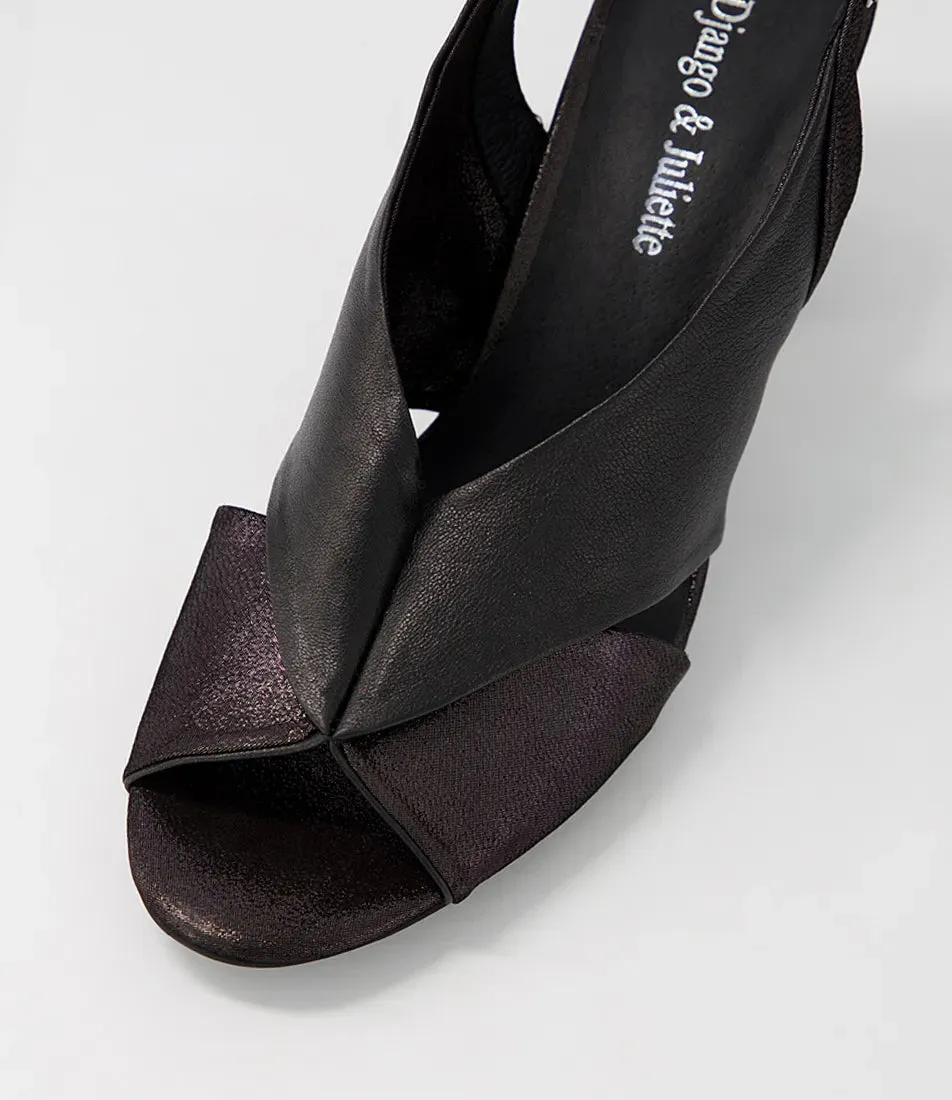 Django & Juliette 'Kruz Sandal' - Black Black-Shimmer