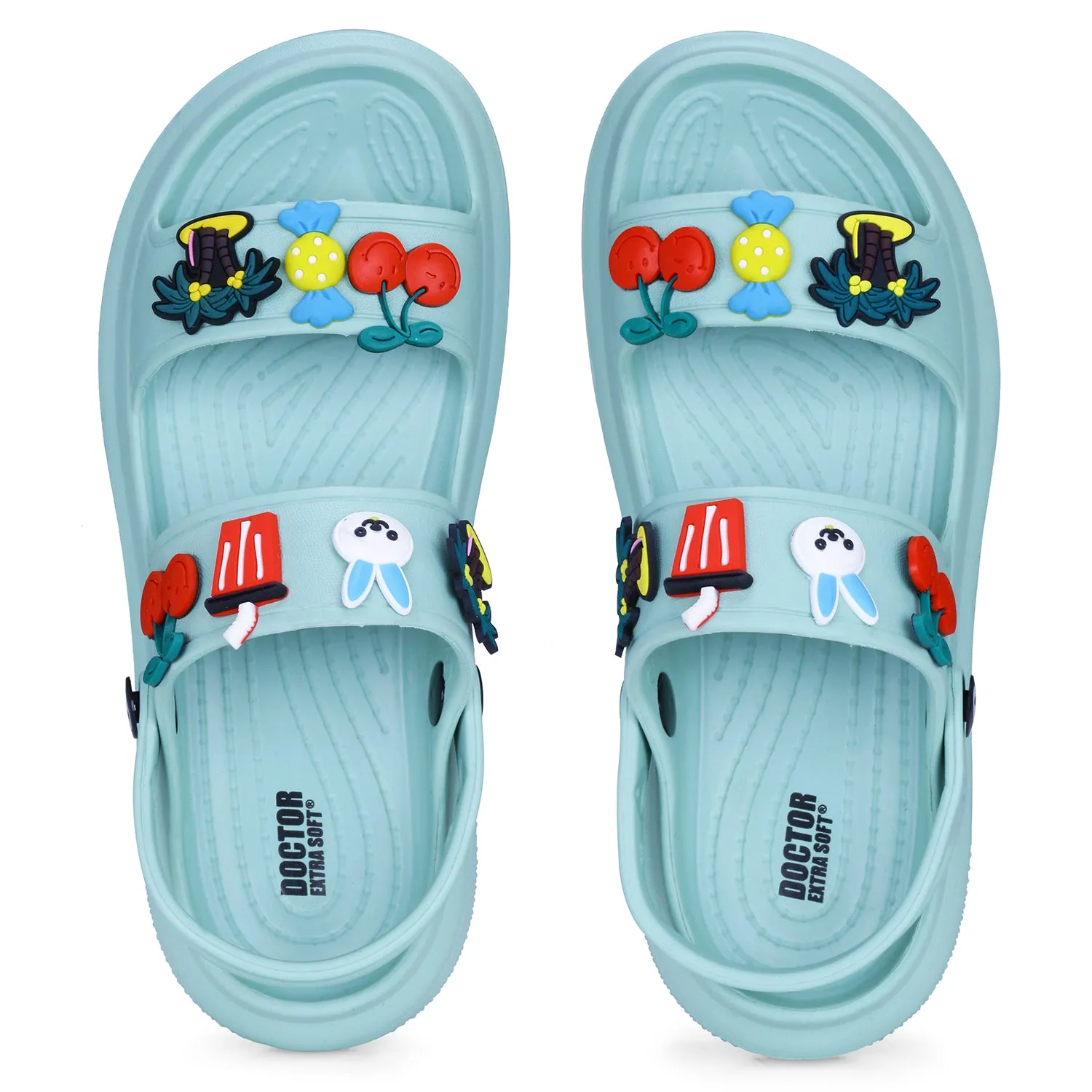 DOCTOR EXTRA SOFT D-552 Women's Classic Charms Cushion Sandals/Clogs with Adjustable Back Strap for Adult| Comfortable & LightWeight | Stylish & Anti-Skid | Waterproof Casual Daily Mules Girls/Ladies
