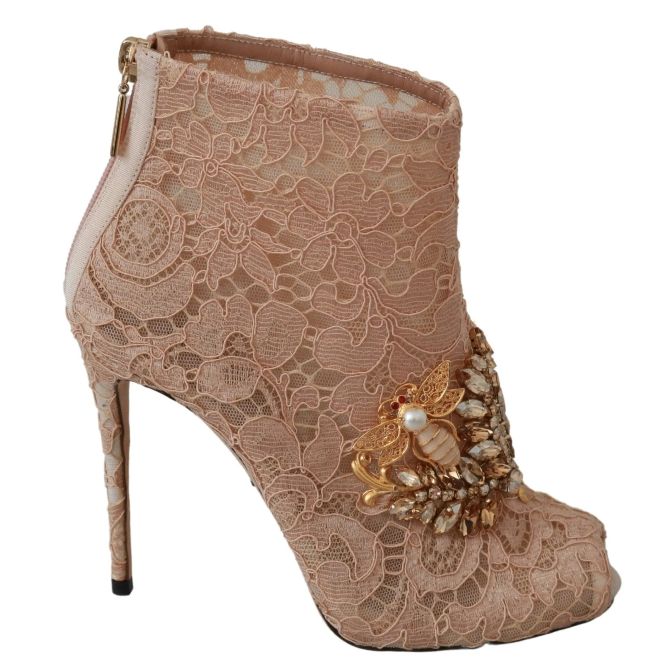 Dolce & Gabbana Elegant Lace Stilettos with Crystal Accents