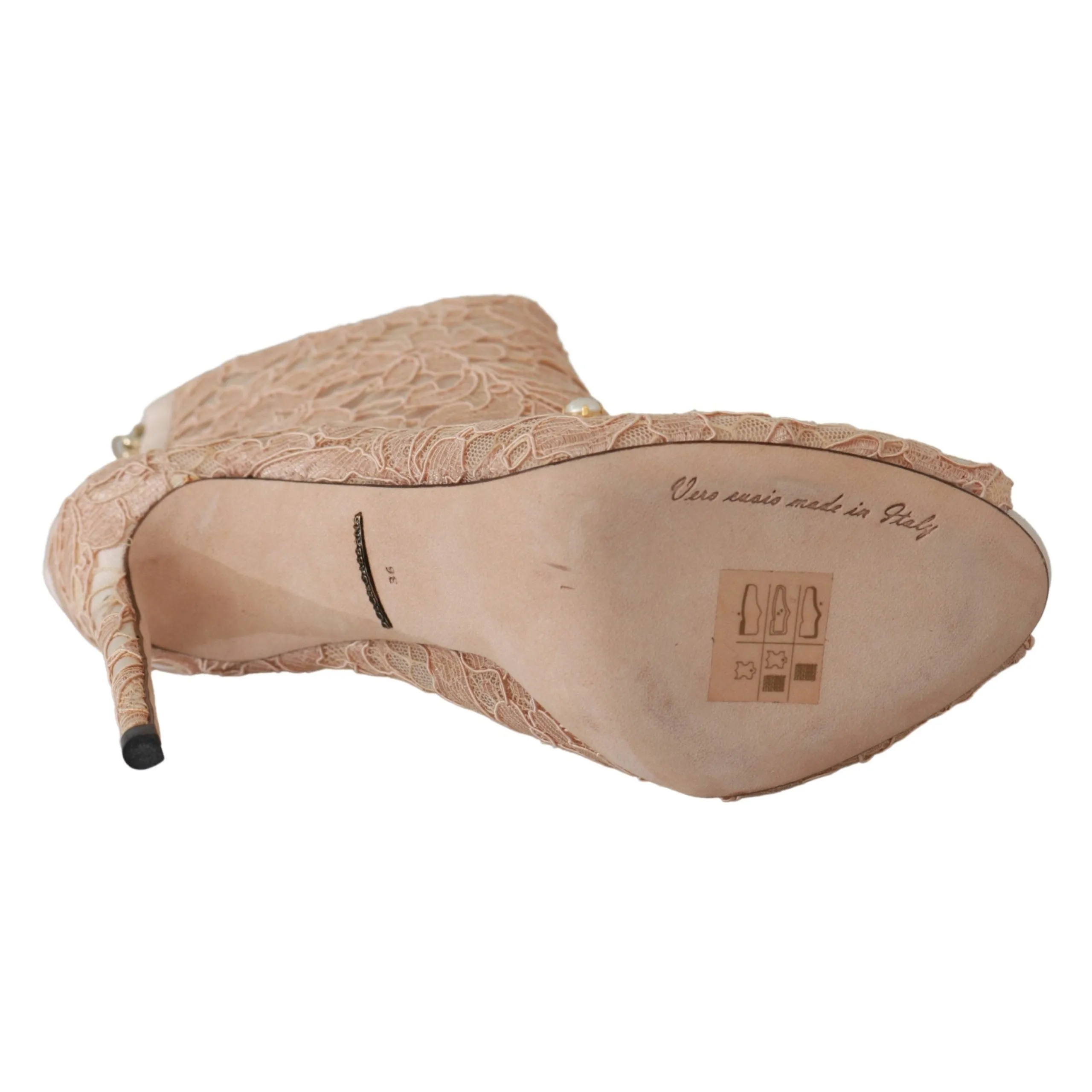 Dolce & Gabbana Elegant Lace Stilettos with Crystal Accents