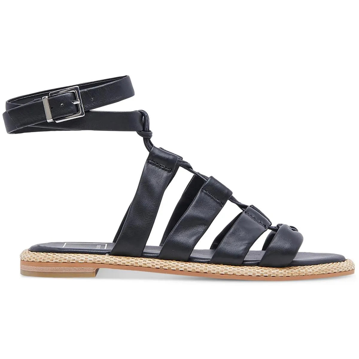 Dolce Vita Womens Adison Leather Buckle Gladiator Sandals