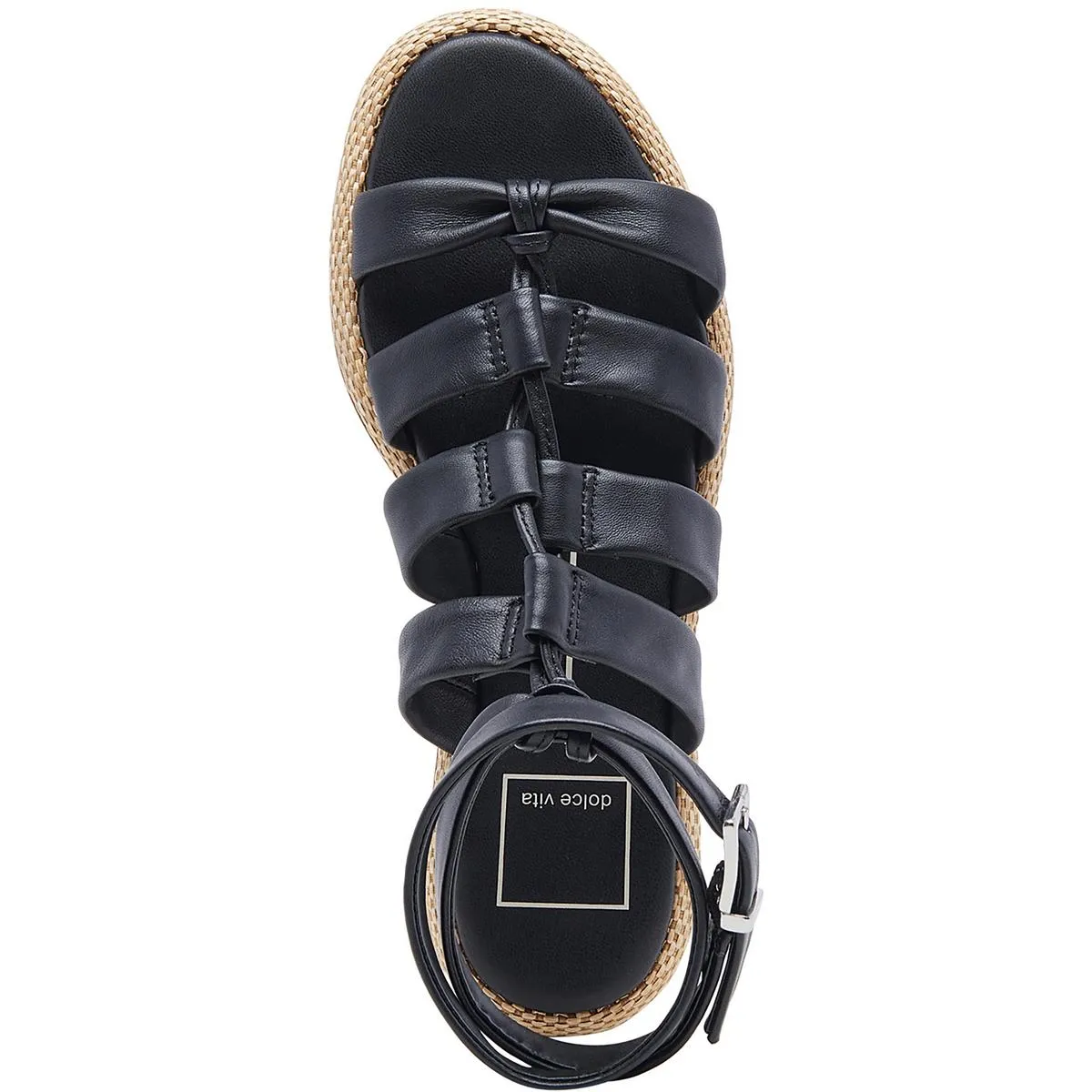 Dolce Vita Womens Adison Leather Buckle Gladiator Sandals