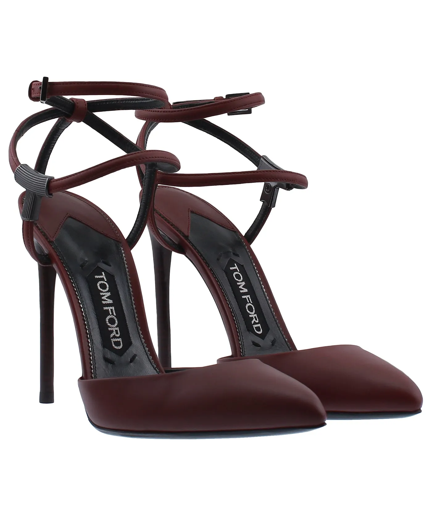 Double Ankle Wrap Leather Sandals