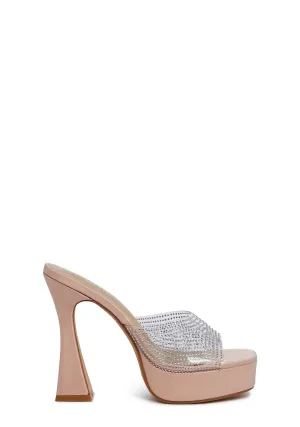 Dream Damsel Peep Toe Heels - Nude