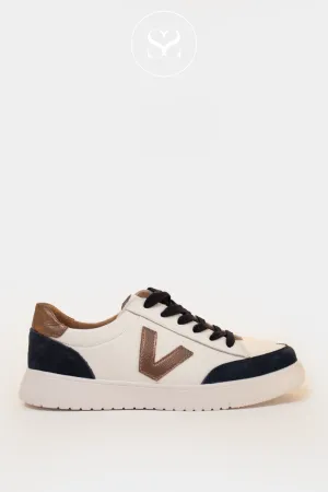 DRILLEYS EIGHTY ONE NAVY/WHITE WEDGE TRAINERS